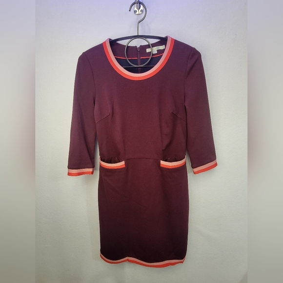 Boden Gloria Ponte Shift Dress In Merlot Retro Shift 6R - Picture 13 of 13